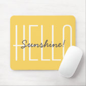 Tapis De Souris Bonjour Sunshine Yellow Modern Typographie (Avec souris)
