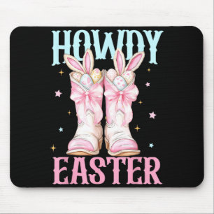 Tapis De Souris Bonjour Western Lapin de Pâques Coquette Bottes de