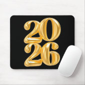 Tapis De Souris Bonne année 2026 Gold Confetti Balloon Party Fa (Avec souris)