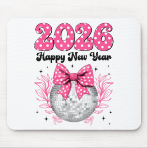 Tapis De Souris Bonne année 2026 Nœud Coquette & Boule Disco