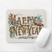 Tapis De Souris Bonne année dans les troncs d'arbres, les Acornes (Avec souris)