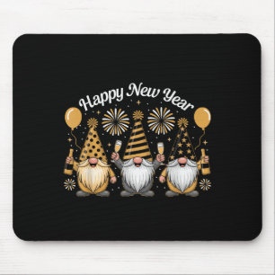 Tapis De Souris Bonne année Gnome Confettis Feux d'artifice Nouvel