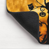 Tapis De Souris Bonne Halloween Chouettes Déplaisantes sur un arbr (Coin)