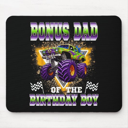 Tapis De Souris Bonus Dad Of The Birthday Boy Monster Truck Birthd (Devant)