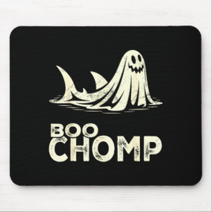 Tapis De Souris Boo chomp – requin fantôme drôle halloween rétro