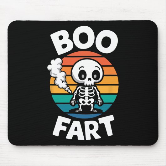 Tapis De Souris Boo Fart Drôle Farny Skeleton Pour Halloween (Devant)