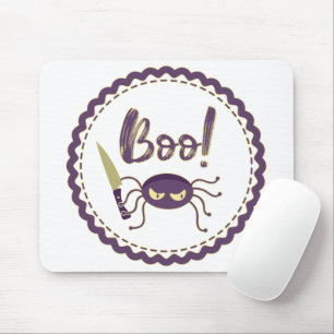 Tapis De Souris Boo ! T-shirt main couteau d'araignée d'Halloween