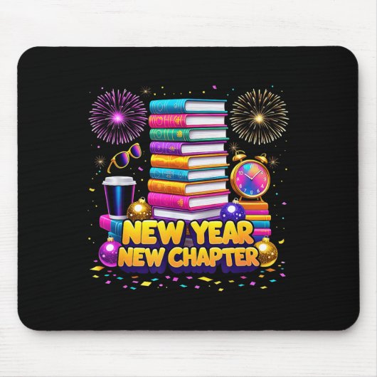 Tapis De Souris Book Lovers Happy New Year Chapter 2026 Bookworm F (Devant)