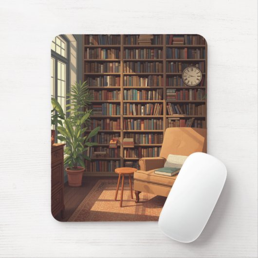 Tapis De Souris BookShelf  (Avec souris)