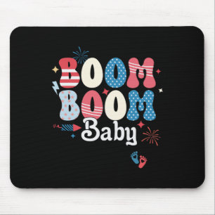 Tapis De Souris Boom Boom Baby 4 juillet Tee de la fête de l'Indép