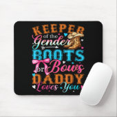 Tapis De Souris Boots Or Bows Daddy Loves You Gender Reveal Family (Avec souris)