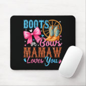 Tapis De Souris Boots Or Bows Mamaw Loves You Gender Reveal Family (Avec souris)