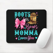Tapis De Souris Boots Or Bows Momma Loves You Gender Reveal Family (Avec souris)