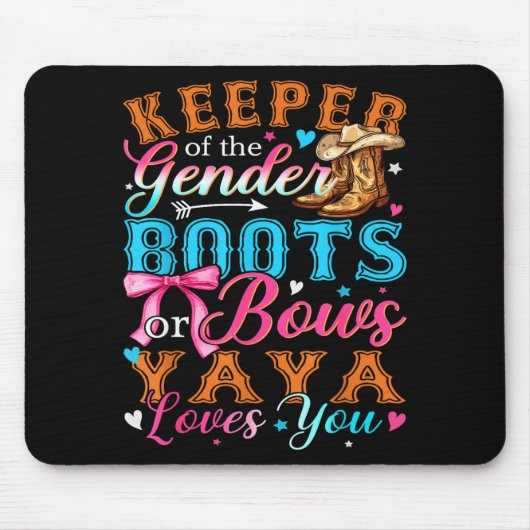 Tapis De Souris Boots Or Bows Yaya Loves You Gender Reveal Family  (Devant)