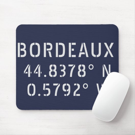 Tapis De Souris Bordeaux Latitude Longitude (Avec souris)