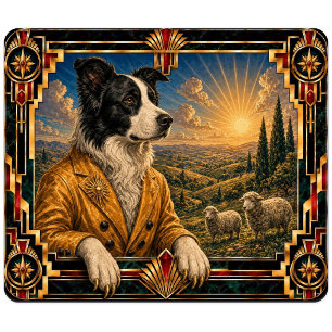 Tapis De Souris Border Collie, Chien Art Déco