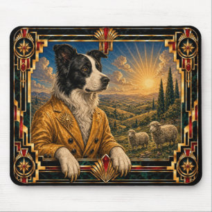 Tapis De Souris Border Collie, Chien Art Déco