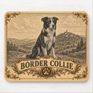 Tapis De Souris Border Collie, Chien de Patrimoine Vintage