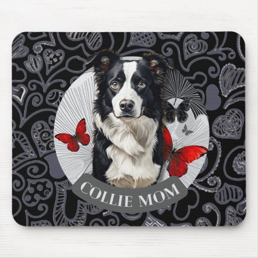 Tapis de souris Border Collie Maman – Cadeau pour (Devant)