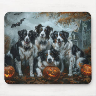 Tapis De Souris Border Collie Nuit d'Halloween Délice Canin