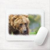 Tapis De Souris Bordure blanche grizzli (Avec souris)