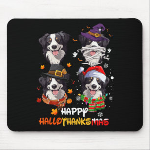 Tapis De Souris Bordure Collie Chien Hallothanksmas Halloween Than