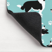 Tapis De Souris Bordure Collie et Empreinte de patte (Coin)