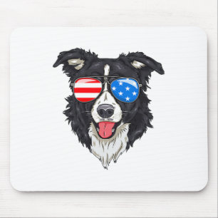 Tapis De Souris Bordure Collie Lover Chien patriotique 4 juillet A
