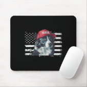 Tapis De Souris Bordure Collie portant des chiens de drapeau améri (Avec souris)