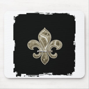 Tapis De Souris Bordure en dentelle or Fleur de Lis