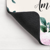 Tapis De Souris Bordure florale rose violet et vert (Coin)