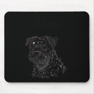 Tapis De Souris Bordure Portrait de chien Terrier - Pot d'animaux