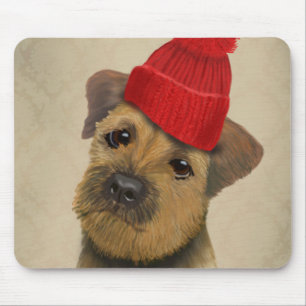 Tapis De Souris Bordure Terrier avec Casquette roux