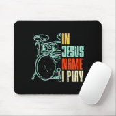 Tapis De Souris Boredkoalas Jesus Name I Play Drums - Men, Boys - (Avec souris)