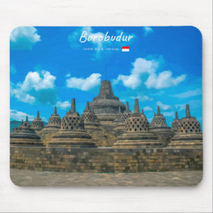 Tapis De Souris Borobudur, Indonésie - Temple bouddhiste ancien