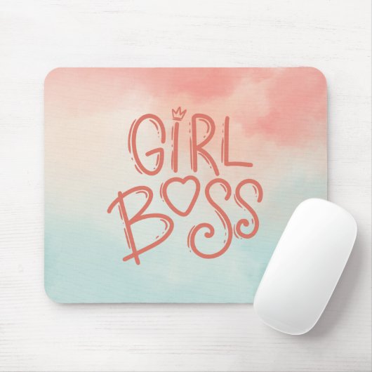 Tapis De Souris Boss fille bleu et rose (Avec souris)