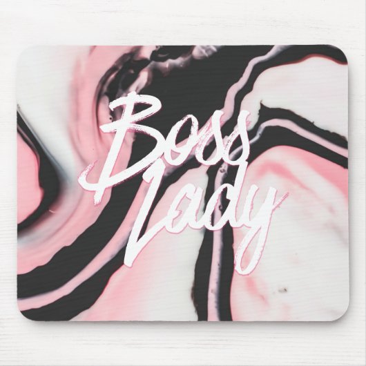 Tapis De Souris Boss Lady rose noir marbre peint (Devant)