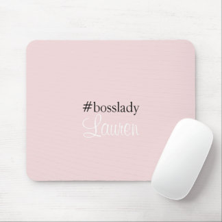 Tapis De Souris #Bosslady | Rose | Calligraphie | Nom personnalisé