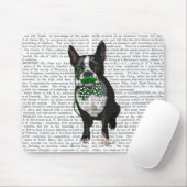 Tapis De Souris Boston Terrier Avec Moustache Verte Et Pot (Avec souris)