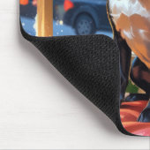 Tapis De Souris Boston Terrier avec Noël Lumières (Coin)