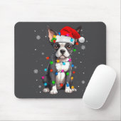 Tapis De Souris Boston Terrier Christmas Santa Hat  (Avec souris)