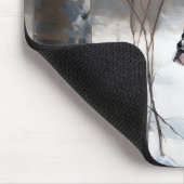 Tapis De Souris Boston Terrier Laisser neiger Noël (Coin)
