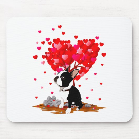 Tapis De Souris Boston Terrier Lover Heart Shape Boston Terrier Va (Devant)