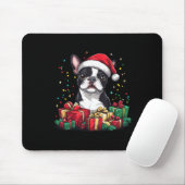 Tapis De Souris Boston Terrier Santa Hat Funny Christmas Bostie Do (Avec souris)