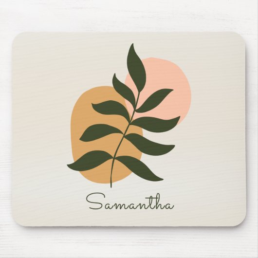 Tapis De Souris Botanique Abstraite de terre cuite du milieu du si (Devant)