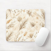 Tapis De Souris Botanique Fleur Séchée Beige (Avec souris)