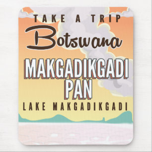 Tapis De Souris Botswana - affiche de voyage vintage de Makgadikga