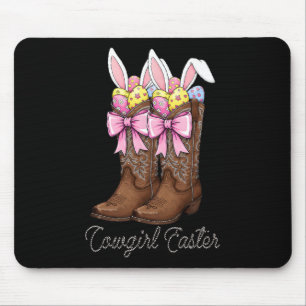 Tapis De Souris Bottes de cowgirl Coquette Pâques Cowboy Western E