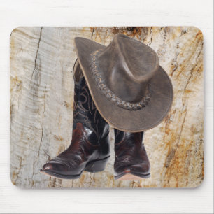 Tapis De Souris Bottes et Casquette de cowboy