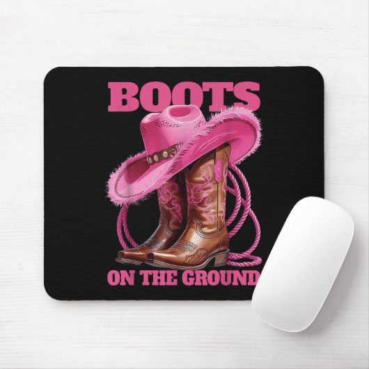 Tapis De Souris Bottes Mignonnes Sur Le Sol Distance Ouest C (Avec souris)